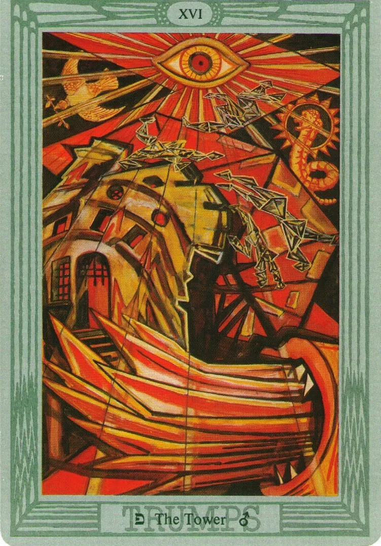 The Tower from Crowley &#x26; Harris&#x27;s Thoth Tarot