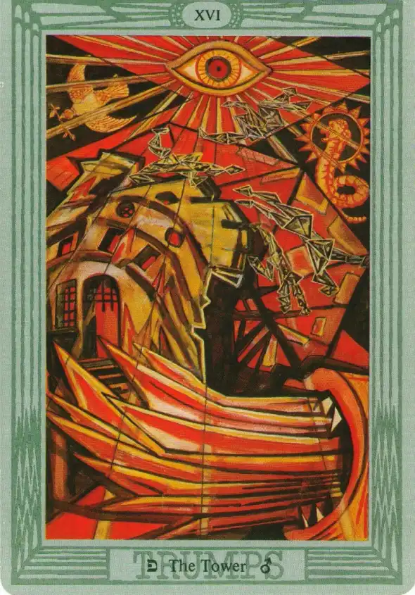 The Tower from Crowley & Harris's Thoth Tarot