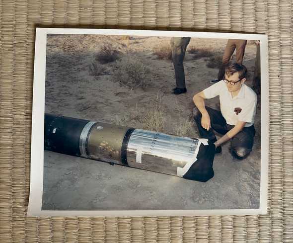 my Dad with a spacecraft he named after me